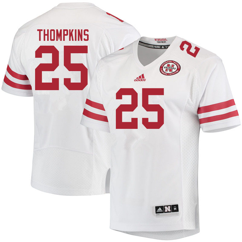 Men #25 Ronald Thompkins Nebraska Cornhuskers College Football Jerseys Sale-White - Click Image to Close
